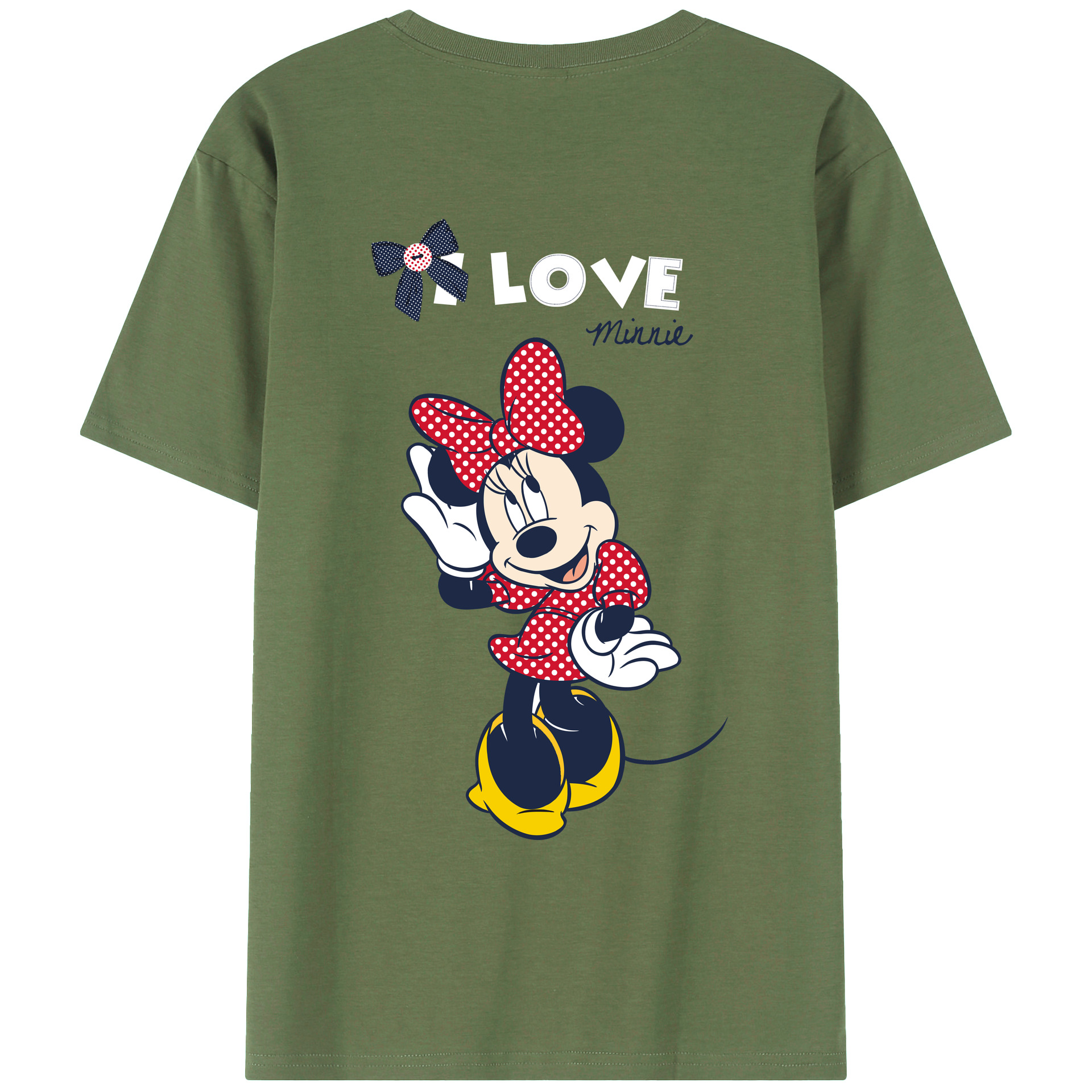 ミッキーマウス Mickey Mouse 綿100％ メンズ半袖Tシャツ（バックプリント） 通気性